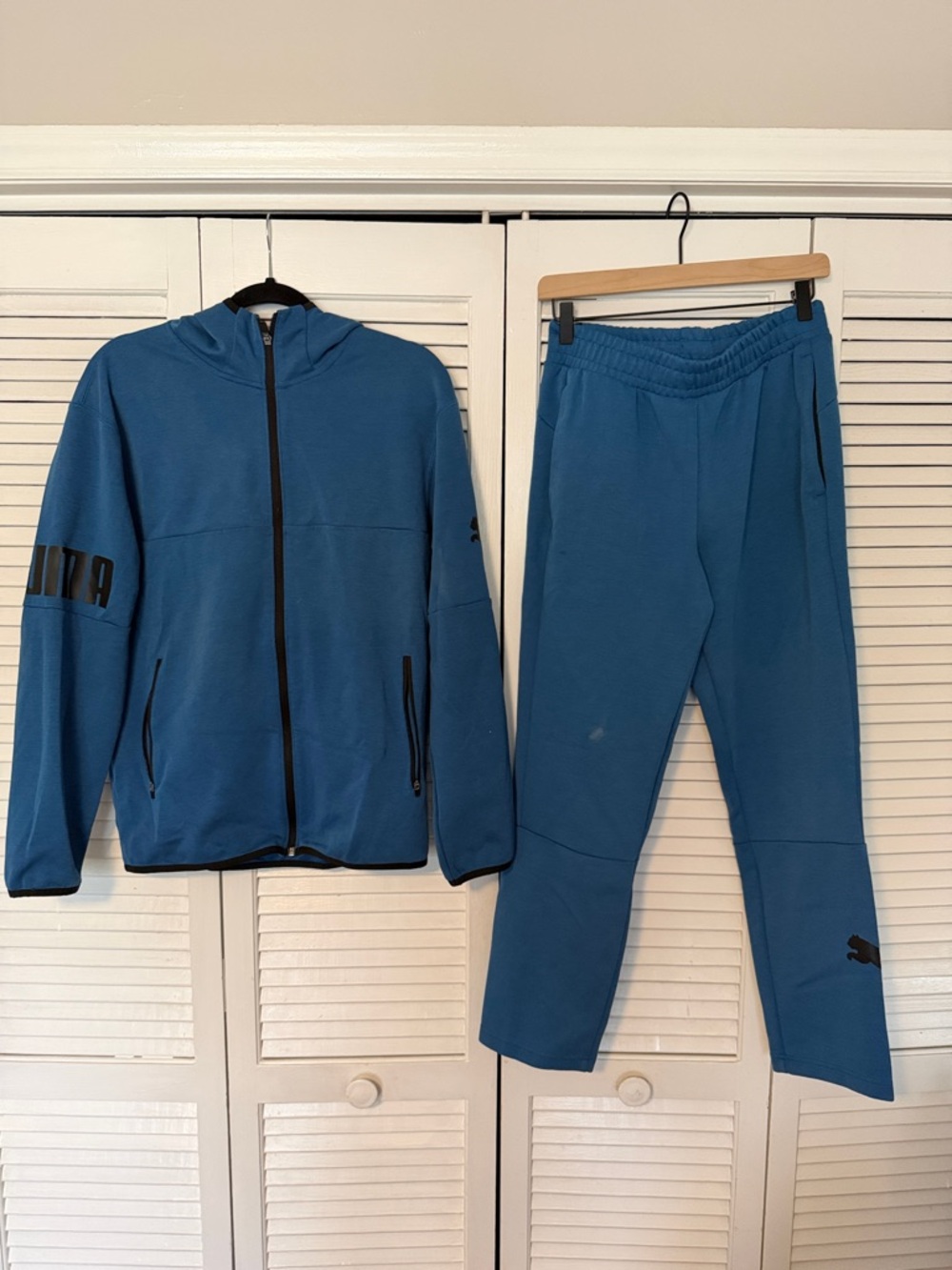 Puma Teal Blue Full-Zip Hoodie and Joggers Set